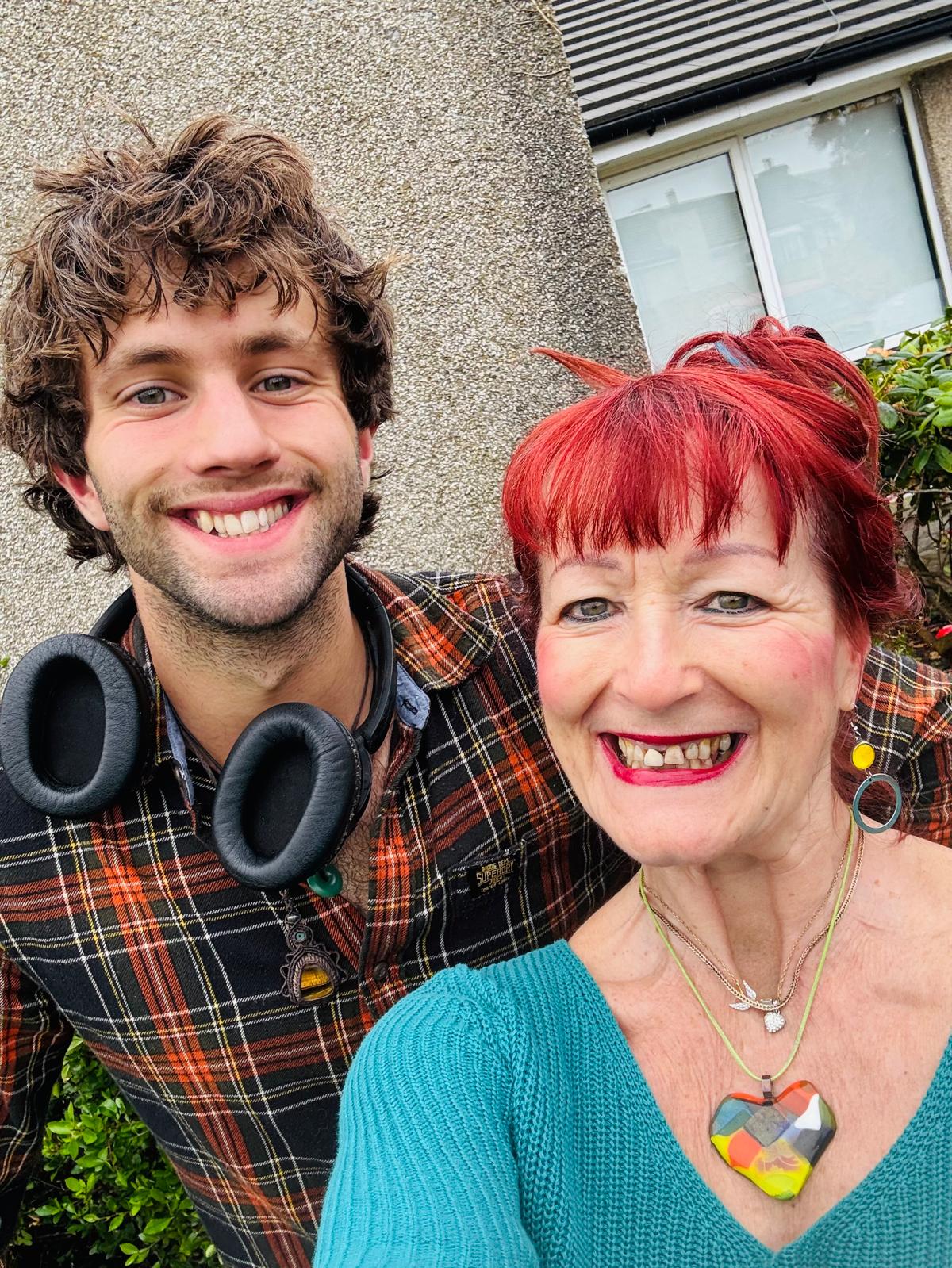 Ollie with a happy client